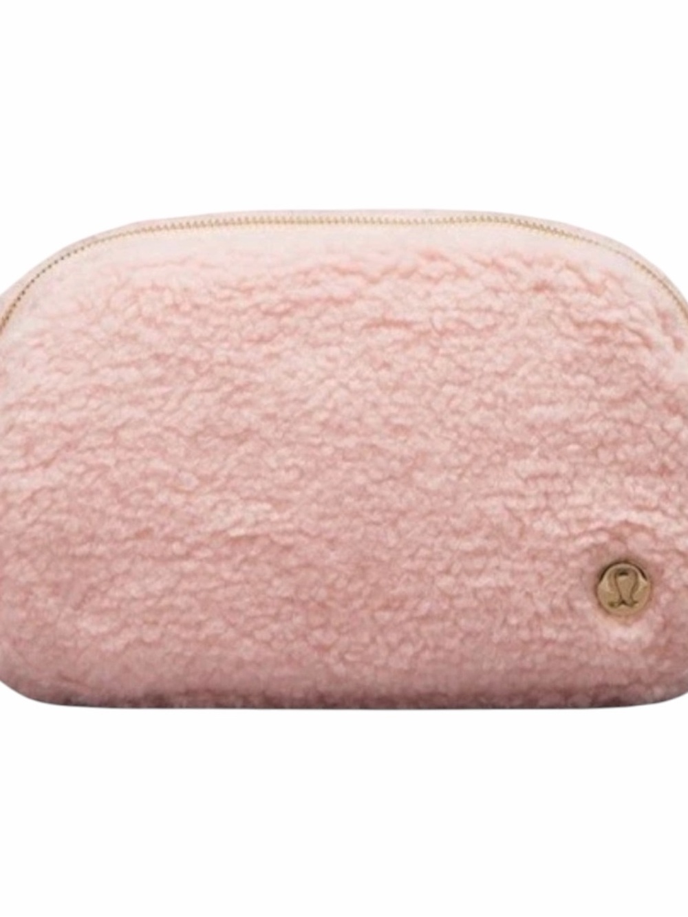 lululemon athletica Pink Sherpa Zip Pouch with Logo Accent/Pink Mist Gold